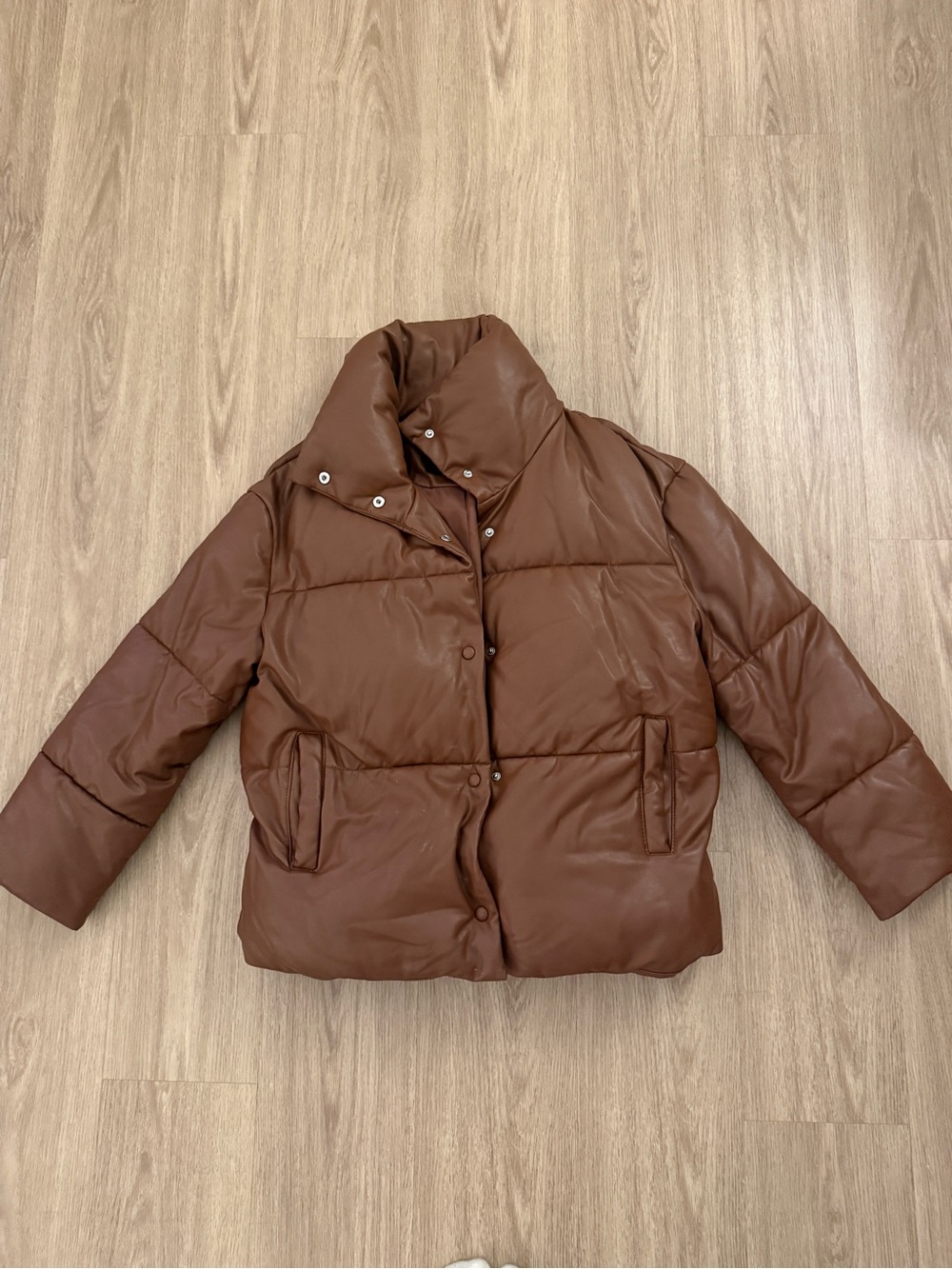 Women’s Brown Puffer Jacket - Quilted Insulated Coat